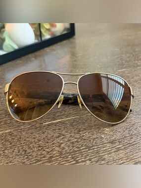 Tory Burch Gold Tortise Aviator Sunglasses with Brown Lenses 6051 319313 60 - 14